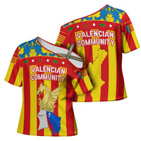 Valencian Community Flag Cross Shoulder Shirt Autonomous Community of Spain - Wonder Print Shop