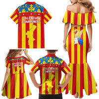 Valencian Community Flag Family Matching Mermaid Dress and Hawaiian Shirt Autonomous Community of Spain - Wonder Print Shop