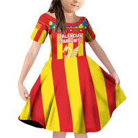 Valencian Community Flag Family Matching Off Shoulder Short Dress and Hawaiian Shirt Autonomous Community of Spain - Wonder Print Shop