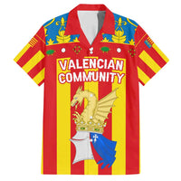 Valencian Community Flag Family Matching Summer Maxi Dress and Hawaiian Shirt Autonomous Community of Spain - Wonder Print Shop