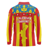 Valencian Community Flag Long Sleeve Polo Shirt Autonomous Community of Spain - Wonder Print Shop