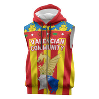 Valencian Community Flag Sleeveless Zip Hoodie Autonomous Community of Spain - Wonder Print Shop