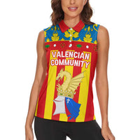 Valencian Community Flag Women Sleeveless Polo Shirt Autonomous Community of Spain - Wonder Print Shop