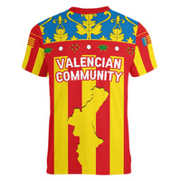 Valencian Community Flag Women V-Neck T-Shirt Autonomous Community of Spain - Wonder Print Shop