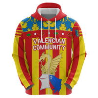 Valencian Community Flag Zip Hoodie Autonomous Community of Spain - Wonder Print Shop