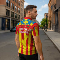 Valencian Community Flag Zipper Polo Shirt Autonomous Community of Spain - Wonder Print Shop