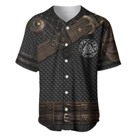 Viking Armor Baseball Jersey Vegvisir With Silver Chain Link - Wonder Print Shop