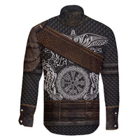 Viking Armor Family Matching Long Sleeve Bodycon Dress and Hawaiian Shirt Vegvisir With Silver Chain Link - Wonder Print Shop