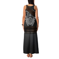 Viking Armor Family Matching Tank Maxi Dress and Hawaiian Shirt Vegvisir With Silver Chain Link - Wonder Print Shop