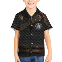 Viking Armor Kid Hawaiian Shirt Vegvisir With Silver Chain Link - Wonder Print Shop