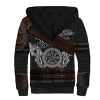 Viking Armor Sherpa Hoodie Vegvisir With Silver Chain Link - Wonder Print Shop
