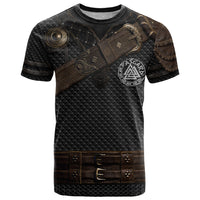 Viking Armor T Shirt Vegvisir With Silver Chain Link - Wonder Print Shop