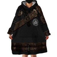 Viking Armor Wearable Blanket Hoodie Vegvisir With Silver Chain Link - Wonder Print Shop