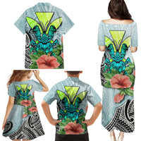 Polynesian Hawaii Family Matching Puletasi Dress and Hawaiian Shirt Kanaka with Crab Tribal tattoo - Wonder Print Shop