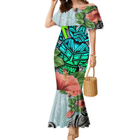 Polynesian Hawaii Mermaid Dress Kanaka with Crab Tribal tattoo - Wonder Print Shop