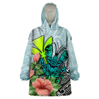 Polynesian Hawaii Wearable Blanket Hoodie Kanaka with Crab Tribal tattoo - Wonder Print Shop