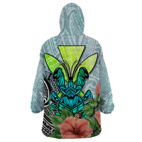 Polynesian Hawaii Wearable Blanket Hoodie Kanaka with Crab Tribal tattoo - Wonder Print Shop