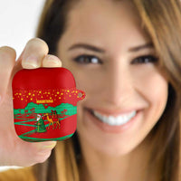 Mauritania Christmas AirPods Case with Santa Claus Camel Gift Boxes Starry Sky and Desert Pattern Design - Wonder Print Shop