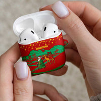 Mauritania Christmas AirPods Case with Santa Claus Camel Gift Boxes Starry Sky and Desert Pattern Design - Wonder Print Shop