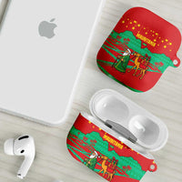 Mauritania Christmas AirPods Case with Santa Claus Camel Gift Boxes Starry Sky and Desert Pattern Design - Wonder Print Shop