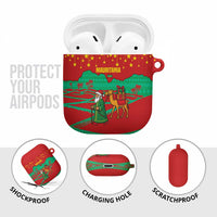 Mauritania Christmas AirPods Case with Santa Claus Camel Gift Boxes Starry Sky and Desert Pattern Design - Wonder Print Shop