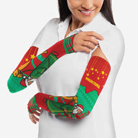 Mauritania Christmas Arm Sleeves with Santa Claus Camel Gift Boxes Starry Sky and Desert Pattern Design - Wonder Print Shop