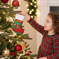 Mauritania Christmas Stocking with Santa Claus Camel Gift Boxes Starry Sky and Desert Pattern Design - Wonder Print Shop