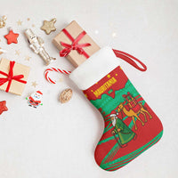 Mauritania Christmas Stocking with Santa Claus Camel Gift Boxes Starry Sky and Desert Pattern Design - Wonder Print Shop