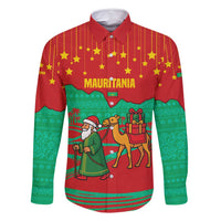 Mauritania Christmas Family Matching Tank Maxi Dress and Hawaiian Shirt with Santa Claus Camel Gift Boxes Starry Sky and Desert Pattern Design - Wonder Print Shop