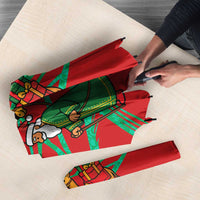 Mauritania Christmas Umbrella with Santa Claus Camel Gift Boxes Starry Sky and Desert Pattern Design - Wonder Print Shop