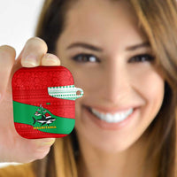 Mauritania Christmas AirPods Case with Santa Sharks Festive Fish Pattern and Red Green Holiday Design - Wonder Print Shop
