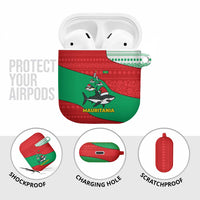 Mauritania Christmas AirPods Case with Santa Sharks Festive Fish Pattern and Red Green Holiday Design - Wonder Print Shop