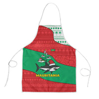 Mauritania Christmas Apron with Santa Sharks Festive Fish Pattern and Red Green Holiday Design - Wonder Print Shop