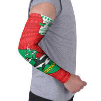 Mauritania Christmas Arm Sleeves with Santa Sharks Festive Fish Pattern and Red Green Holiday Design - Wonder Print Shop