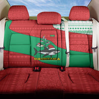 Mauritania Christmas Back Car Seat Cover with Santa Sharks Festive Fish Pattern and Red Green Holiday Design - Wonder Print Shop
