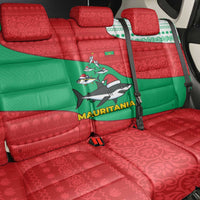 Mauritania Christmas Back Car Seat Cover with Santa Sharks Festive Fish Pattern and Red Green Holiday Design - Wonder Print Shop