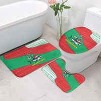 Mauritania Christmas Bathroom Set with Santa Sharks Festive Fish Pattern and Red Green Holiday Design - Wonder Print Shop