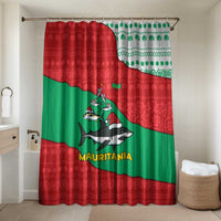 Mauritania Christmas Bathroom Set with Santa Sharks Festive Fish Pattern and Red Green Holiday Design - Wonder Print Shop