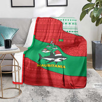 Mauritania Christmas Blanket with Santa Sharks Festive Fish Pattern and Red Green Holiday Design - Wonder Print Shop