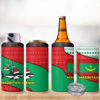 Mauritania Christmas 4 in 1 Can Cooler Tumbler with Santa Sharks Festive Fish Pattern and Red Green Holiday Design - Wonder Print Shop