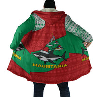 Mauritania Christmas Cloak with Santa Sharks Festive Fish Pattern and Red Green Holiday Design - Wonder Print Shop