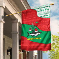 Mauritania Christmas Garden Flag with Santa Sharks Festive Fish Pattern and Red Green Holiday Design - Wonder Print Shop