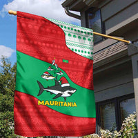 Mauritania Christmas Garden Flag with Santa Sharks Festive Fish Pattern and Red Green Holiday Design - Wonder Print Shop
