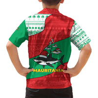 Mauritania Christmas Hawaiian Shirt with Santa Sharks Festive Fish Pattern and Red Green Holiday Design - Wonder Print Shop