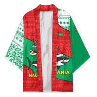 Mauritania Christmas Kimono with Santa Sharks Festive Fish Pattern and Red Green Holiday Design - Wonder Print Shop