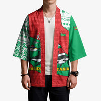 Mauritania Christmas Kimono with Santa Sharks Festive Fish Pattern and Red Green Holiday Design - Wonder Print Shop