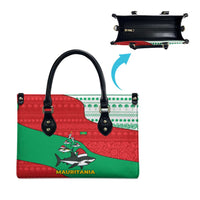 Mauritania Christmas Leather Bag with Santa Sharks Festive Fish Pattern and Red Green Holiday Design - Wonder Print Shop