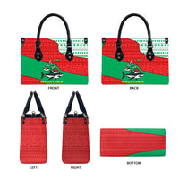 Mauritania Christmas Leather Bag with Santa Sharks Festive Fish Pattern and Red Green Holiday Design - Wonder Print Shop