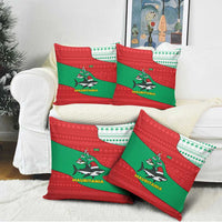 Mauritania Christmas Pillow Cover with Santa Sharks Festive Fish Pattern and Red Green Holiday Design - Wonder Print Shop