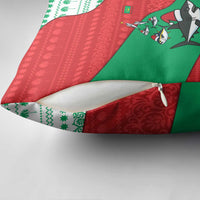 Mauritania Christmas Pillow Cover with Santa Sharks Festive Fish Pattern and Red Green Holiday Design - Wonder Print Shop